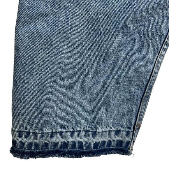 ZARA Button Fly 100% Cotton Rigid Denim Distressed 90’s loose fit Jeans - Picture 9 of 9